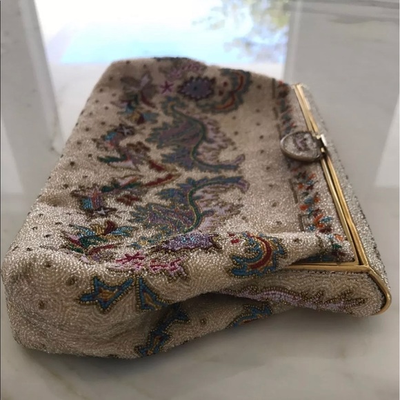 BASS BY JOSEF VINTAGE HANDMADE BEADED CLUTCH - Picture 7 of 16